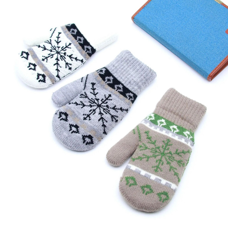 Nove zimske deblje plišane tople rukavice za muškarce Žene Snowflake Jacquard rukavice za pletenje na otvorenom Biciklizam Skijanje Pletene rukavice