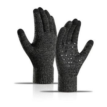 Плетени ръкавици със сензорен екран Rimiut за Есен Зима Топли противоплъзгащи се Подходящи за езда Шофиране Възрастни Мъже Жени Зимни ръкавици