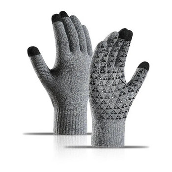 Плетени ръкавици със сензорен екран Rimiut за Есен Зима Топли противоплъзгащи се Подходящи за езда Шофиране Възрастни Мъже Жени Зимни ръкавици