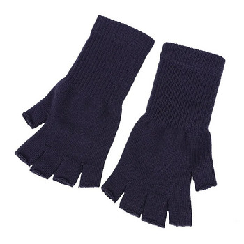 Зимни ръкавици с половин пръст без пръсти Унисекс ръкавици за открито Жени Мъжки Топли плетени ръкавици за китки Еластични комфортни тренировъчни спортове