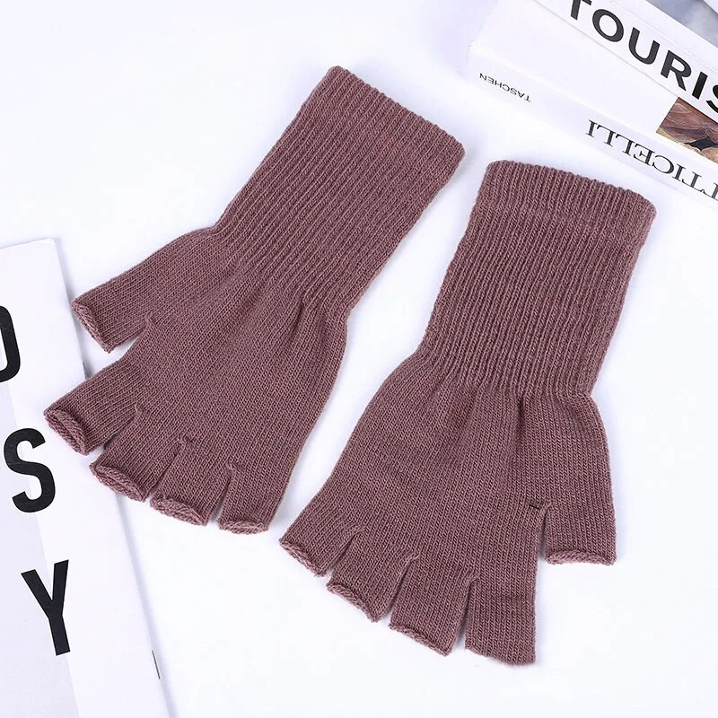 Χειμερινά γάντια χωρίς δάχτυλα Unisex Γάντια εξωτερικού χώρου Γυναικείες Ανδρικά ζεστά πλεκτά γάντια καρπού Ελαστική άνεση Αθλητισμός προπόνησης