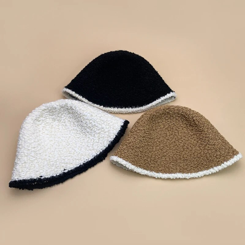 Berber gyapjú vödörsapkák Sokoldalú meleg divat ősz és tél új női férfi férfi kényelmes koreai pamut Advanced Sense plüss