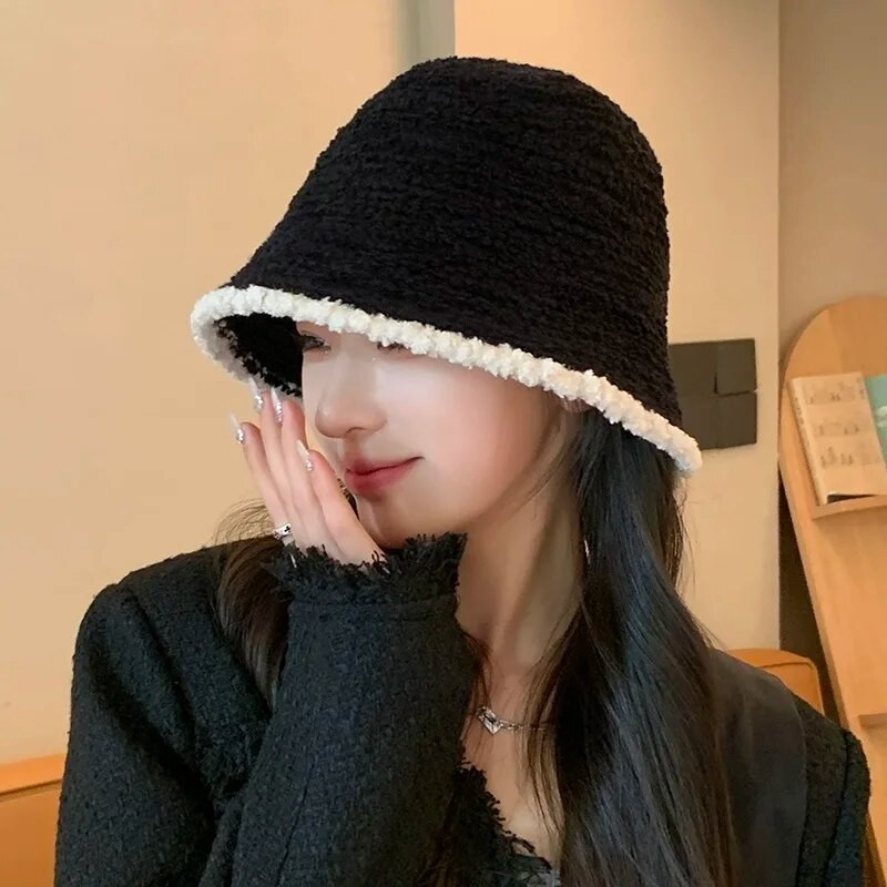 Berber gyapjú vödörsapkák Sokoldalú meleg divat ősz és tél új női férfi férfi kényelmes koreai pamut Advanced Sense plüss