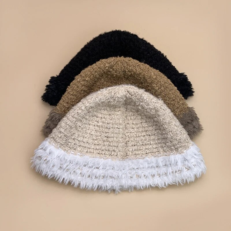 Värv Plokk Villane Kootud Ämbrimütsid Puuvill Soe Uus Naiste Meeste Mood Mugav Mitmekülgne Sügis ja Talv Korea õues