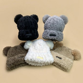 Nove slatke male medvjeđe uši, plišane, pletene kape, jesenske i zimske, tople, svestrane, mekane, modne, muške, ženske, studentske, solarno pismo