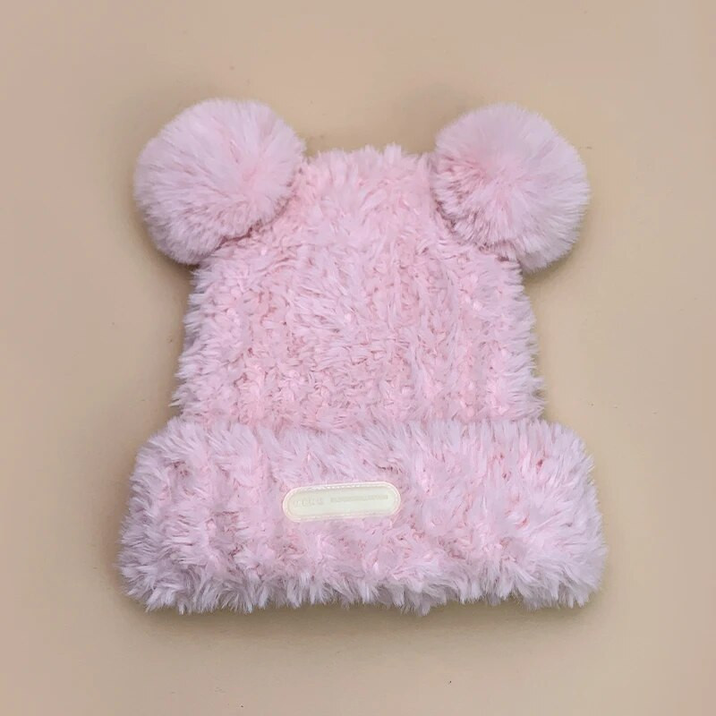 Nove slatke male medvjeđe uši, plišane, pletene kape, jesenske i zimske, tople, svestrane, mekane, modne, muške, ženske, studentske, solarno pismo