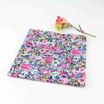 27 cm elegants, ar ziediem apdrukāts, ņiprs mīksts kabatlakats 100% kokvilna sievietēm un vīriešiem Hankie kāzu kabatas kvadrātveida pieaugušajiem dāvanu aksesuāru kvalitāte