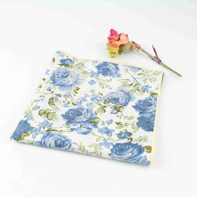 27 cm elegants, ar ziediem apdrukāts, ņiprs mīksts kabatlakats 100% kokvilna sievietēm un vīriešiem Hankie kāzu kabatas kvadrātveida pieaugušajiem dāvanu aksesuāru kvalitāte