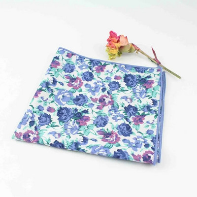 27 cm elegants, ar ziediem apdrukāts, ņiprs mīksts kabatlakats 100% kokvilna sievietēm un vīriešiem Hankie kāzu kabatas kvadrātveida pieaugušajiem dāvanu aksesuāru kvalitāte