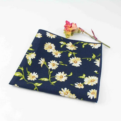 27 cm elegants, ar ziediem apdrukāts, ņiprs mīksts kabatlakats 100% kokvilna sievietēm un vīriešiem Hankie kāzu kabatas kvadrātveida pieaugušajiem dāvanu aksesuāru kvalitāte