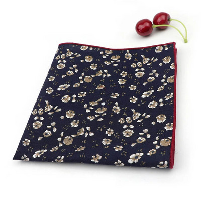 27 cm elegants, ar ziediem apdrukāts, ņiprs mīksts kabatlakats 100% kokvilna sievietēm un vīriešiem Hankie kāzu kabatas kvadrātveida pieaugušajiem dāvanu aksesuāru kvalitāte