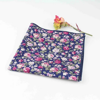 27 cm elegants, ar ziediem apdrukāts, ņiprs mīksts kabatlakats 100% kokvilna sievietēm un vīriešiem Hankie kāzu kabatas kvadrātveida pieaugušajiem dāvanu aksesuāru kvalitāte