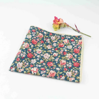 27 cm elegants, ar ziediem apdrukāts, ņiprs mīksts kabatlakats 100% kokvilna sievietēm un vīriešiem Hankie kāzu kabatas kvadrātveida pieaugušajiem dāvanu aksesuāru kvalitāte