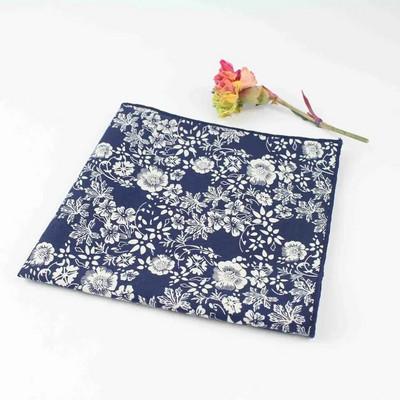 27 cm elegants, ar ziediem apdrukāts, ņiprs mīksts kabatlakats 100% kokvilna sievietēm un vīriešiem Hankie kāzu kabatas kvadrātveida pieaugušajiem dāvanu aksesuāru kvalitāte