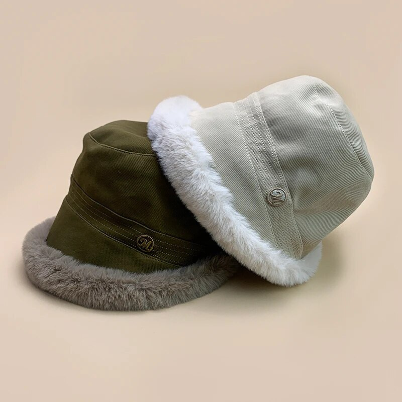 Jaunu burtu Hepburn stila plīša kausa cepures rudens un ziemas modes korejiešu elegants berberu flīss sievietēm vīriešiem silts daudzpusīgs mīksts