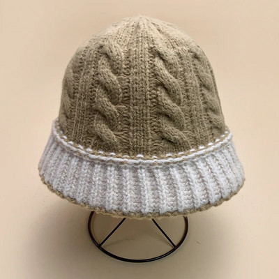 Kontrasztos színek Gyapjú Vödörsapkák Őszi és Téli Új Női Férfi Sokoldalú Meleg Divat Pamut Kényelmes Egyszerű Elegáns