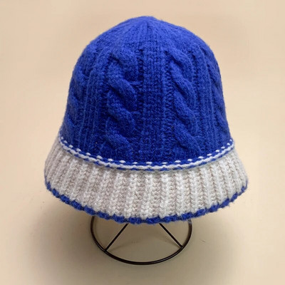 Kontrasztos színek Gyapjú Vödörsapkák Őszi és Téli Új Női Férfi Sokoldalú Meleg Divat Pamut Kényelmes Egyszerű Elegáns