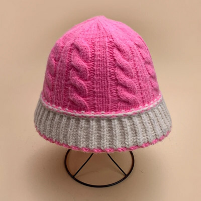 Kontrasztos színek Gyapjú Vödörsapkák Őszi és Téli Új Női Férfi Sokoldalú Meleg Divat Pamut Kényelmes Egyszerű Elegáns