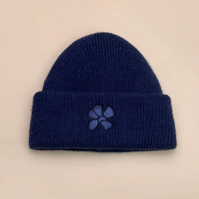 Vīrieši Sievietēm Silti Jauni Ziedu Izšuvumi Plīša Vilnas Spainis Trikotāžas Cepures Daudzpusīgas Ērtas Korejiešu Modes Rudens un Ziemas Jauki