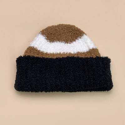 Prugaste berberske pletene kape od flisa Svestrane muške žene Tople nove udobne korejske modne jesenske i zimske boje