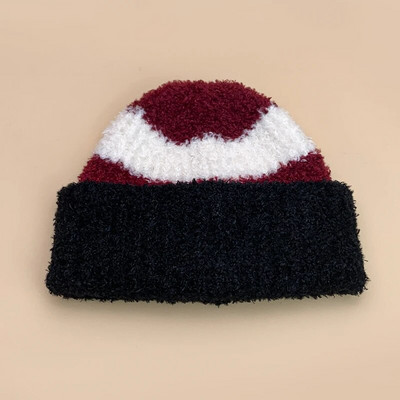 Prugaste berberske pletene kape od flisa Svestrane muške žene Tople nove udobne korejske modne jesenske i zimske boje