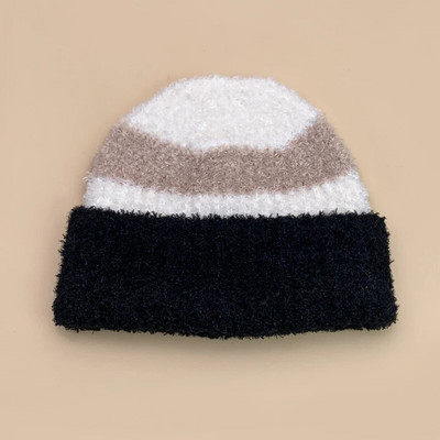 Prugaste berberske pletene kape od flisa Svestrane muške žene Tople nove udobne korejske modne jesenske i zimske boje