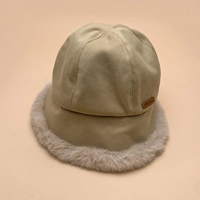 Új meleg divat pamut vödörsapkák női kétoldalas plüss betűs címke őszi és télen sokoldalú elegáns, vastagodó napelem