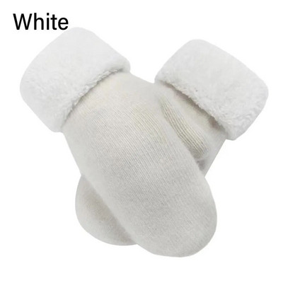 1Pora dvisluoksnės triušio plaukų pirštinės Moteriškos pliušinės korėjietiškos vienspalvės visų pirštų žieminės moteriškos mergaičių minkštos storos šiltos pirštinės