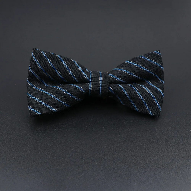 Muškarci Prugasta pamučna leptir-mašna Kravata Crno Siva Plava Smoking Vjenčanje Leptir Crvena Mladoženja Party Ležerna leptir-kravata Dodatak na poklon