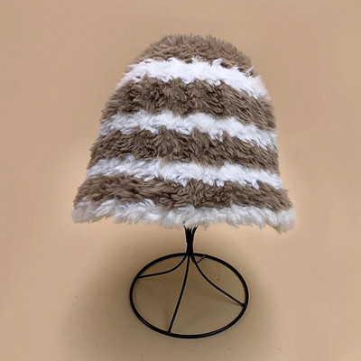 Nove tople modne ženske muške šešire pamučne udobne jesenske i zimske svestrane pruge koje blokiraju boje plišana putna kupola