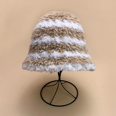 Nove tople modne ženske muške šešire pamučne udobne jesenske i zimske svestrane pruge koje blokiraju boje plišana putna kupola