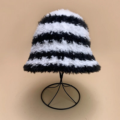 Nove tople modne ženske muške šešire pamučne udobne jesenske i zimske svestrane pruge koje blokiraju boje plišana putna kupola