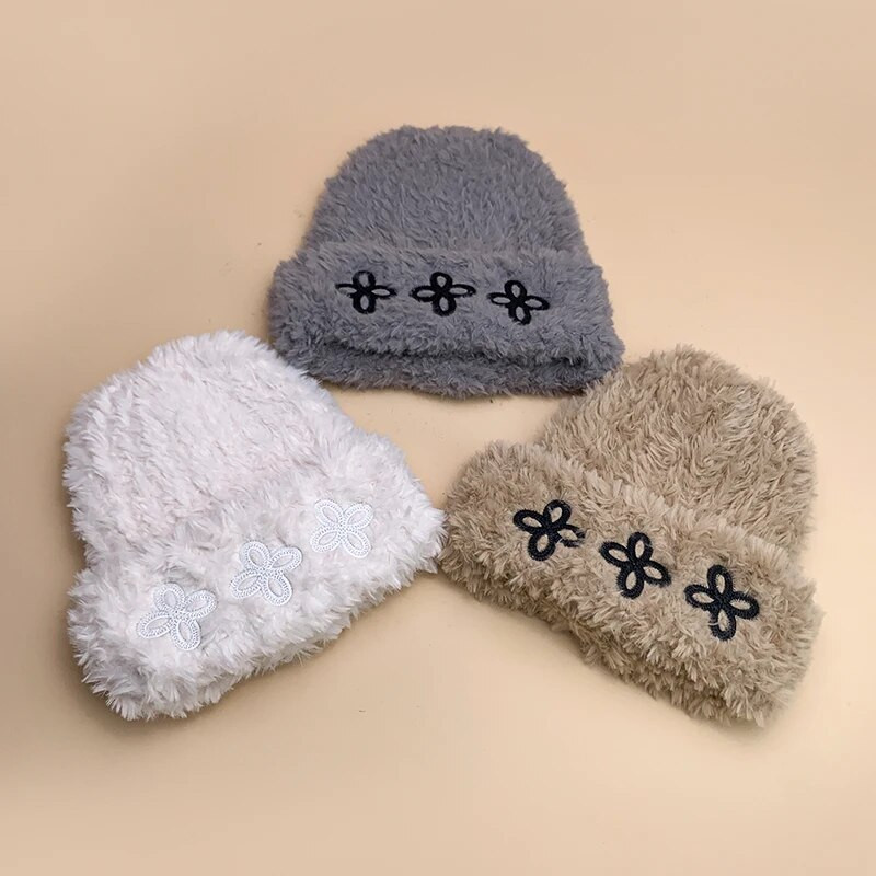 Āboliņa ādas etiķete Plīša vilnas trikotāžas kausa cepures Ērtas Daudzpusīgas Rudens un Ziemas Jaunas Vīriešu Sieviešu Siltas Modes Niša