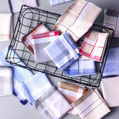 1/5db négyzetkockás csíkos férfi zsebkendő klasszikus vintage zsebes pamut törölköző esküvőre 38*38cm Random