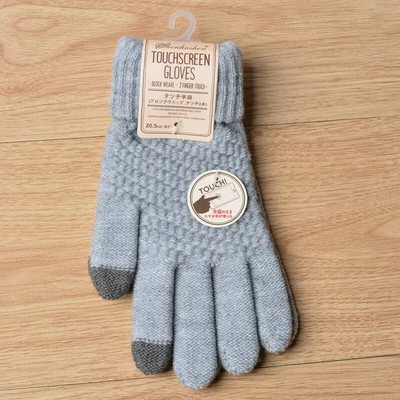 Sievietēm Vīrieši Silti ziemas skārienekrāna cimdi Stretch Knit Cimdi Vilnas Pilns Finger Guantes Sieviešu tamborēšanas cimdi