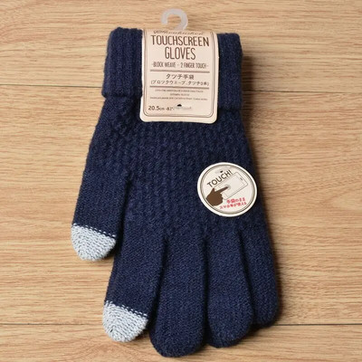 Sievietēm Vīrieši Silti ziemas skārienekrāna cimdi Stretch Knit Cimdi Vilnas Pilns Finger Guantes Sieviešu tamborēšanas cimdi