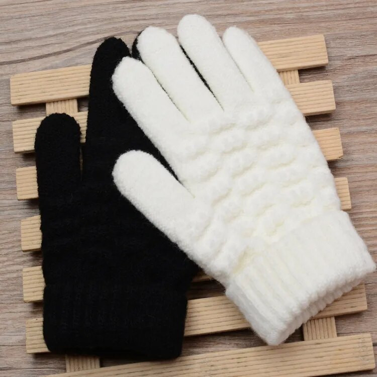 Sievietēm Vīrieši Silti ziemas skārienekrāna cimdi Stretch Knit Cimdi Vilnas Pilns Finger Guantes Sieviešu tamborēšanas cimdi