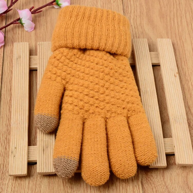 Sievietēm Vīrieši Silti ziemas skārienekrāna cimdi Stretch Knit Cimdi Vilnas Pilns Finger Guantes Sieviešu tamborēšanas cimdi