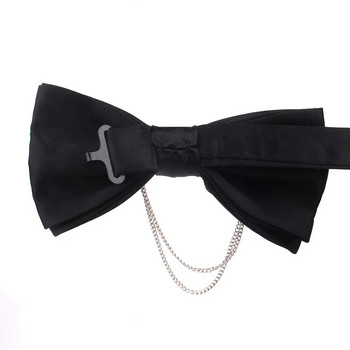 Ανδρικό μαύρο παπιγιόν Μεταλλική διακόσμηση παπιγιόν για άντρες Γυναικείο γιακά ομοιόμορφο παπιγιόν κοστούμι για ενήλικες παπιγιόν Cravats ανδρικά παπιγιόν
