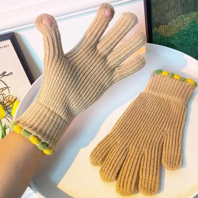 Ziemas cimdi vīriešiem Sievietēm Tīņiem Jauki kaķu un putnu apdrukāti termiski adīti cimdi, vēja necaurlaidīgi ziemas silti dūraiņi, mīksts