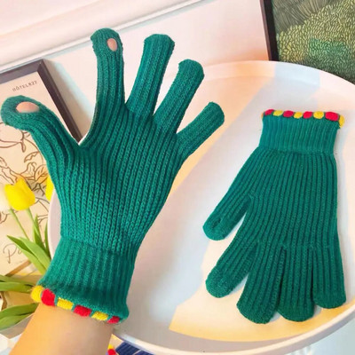 Ziemas cimdi vīriešiem Sievietēm Tīņiem Jauki kaķu un putnu apdrukāti termiski adīti cimdi, vēja necaurlaidīgi ziemas silti dūraiņi, mīksts