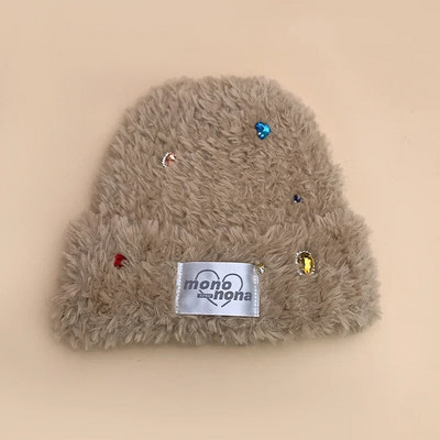 Flash Drill Burtu Vilna Ērtas Daudzpusīgas Trikotāžas Cepures Rudens un Ziemas Jaunas Vīriešu Sievietēm Silta Mode Jauki Vienkāršs Plīša