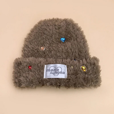 Flash Drill Burtu Vilna Ērtas Daudzpusīgas Trikotāžas Cepures Rudens un Ziemas Jaunas Vīriešu Sievietēm Silta Mode Jauki Vienkāršs Plīša