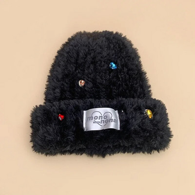 Flash Drill Burtu Vilna Ērtas Daudzpusīgas Trikotāžas Cepures Rudens un Ziemas Jaunas Vīriešu Sievietēm Silta Mode Jauki Vienkāršs Plīša