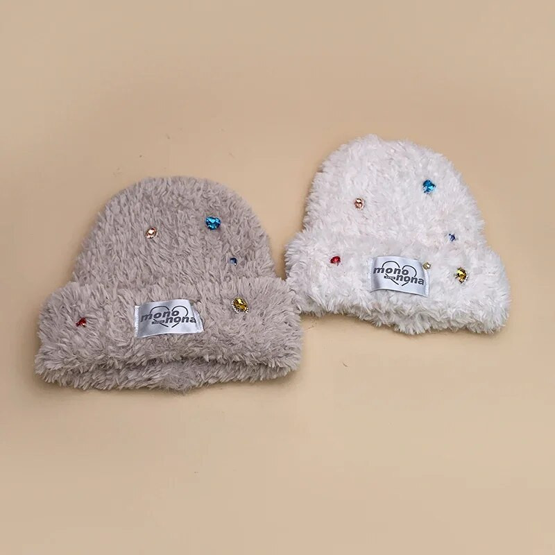 Flash Drill Burtu Vilna Ērtas Daudzpusīgas Trikotāžas Cepures Rudens un Ziemas Jaunas Vīriešu Sievietēm Silta Mode Jauki Vienkāršs Plīša