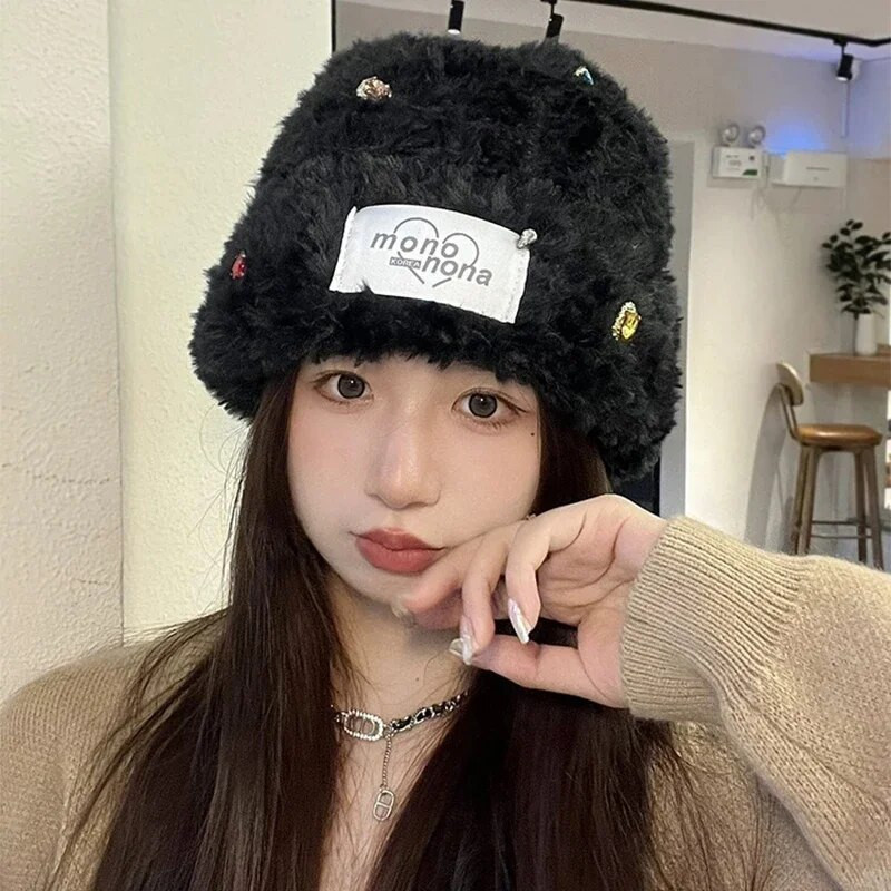 Flash Drill Burtu Vilna Ērtas Daudzpusīgas Trikotāžas Cepures Rudens un Ziemas Jaunas Vīriešu Sievietēm Silta Mode Jauki Vienkāršs Plīša