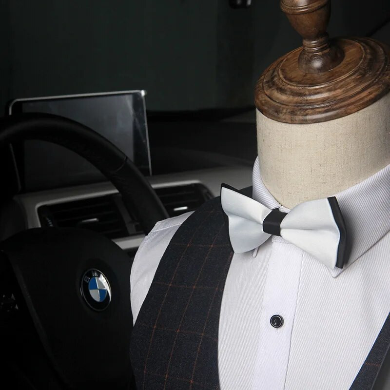 Bowtie vīriešu formāla kaklasaite komerciāla kāzu tauriņš vīriešu laulības tauriņi vīriešiem biznesa kleita krekls dāvana balts krekls