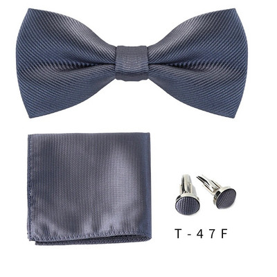 Csokornyakkendő szett 3db egyszínű csokornyakkendő férfiaknak Zseb négyzet alakú ingek Mandzsettagombok Nyak Pillangó Öltöny Vállalkozási Esküvői Dísz nyakkendő