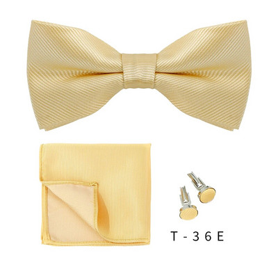 Csokornyakkendő szett 3db egyszínű csokornyakkendő férfiaknak Zseb négyzet alakú ingek Mandzsettagombok Nyak Pillangó Öltöny Vállalkozási Esküvői Dísz nyakkendő