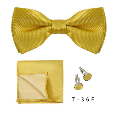 Csokornyakkendő szett 3db egyszínű csokornyakkendő férfiaknak Zseb négyzet alakú ingek Mandzsettagombok Nyak Pillangó Öltöny Vállalkozási Esküvői Dísz nyakkendő